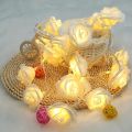 LED Rose Flower Fairy String Lights Powered by Batteries (10 LED ROSE). 