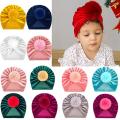 Flower Bow Baby Turban Hat Beautiful Color Kids Newborn Caps Soft Elastic Cotton Baby Girl Infant Beanie Hat New Born Same Color Bow. 