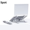 Laptop Stand Spot - Adjustable Laptop Stand, Portable Aluminum Laptop Riser Laptop Holder for Desk, Foldable Ventilated Cooling With Anti Slip Rubber Grips Silver. 