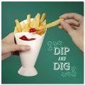 2 in 1 French Fry Cone with Dipping Cup French Fries Holder With Ketchup Bowl. 