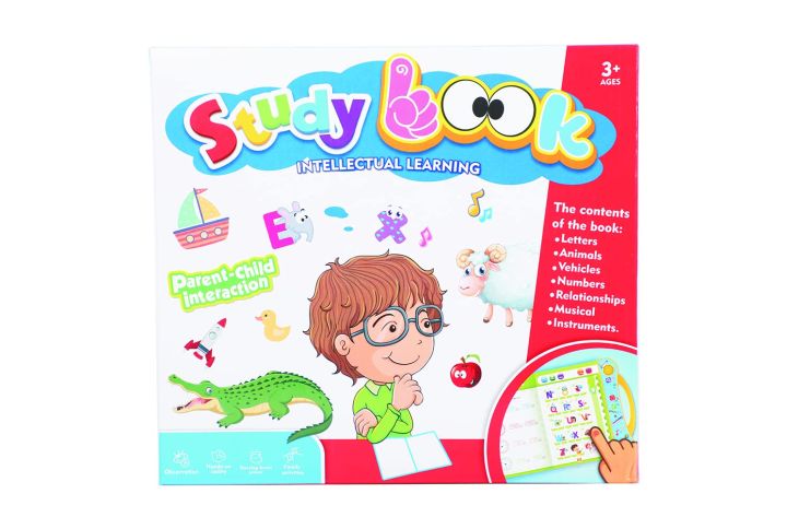 Kids Study Book Intellectual Learning - Kids Intelligence Book English Letters & Words Learning Sound Book, Activities with Numbers, Shapes, Animals Phonetic Learning Book for Toddlers
