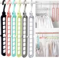 Magic Space Saving Clothes Hangers Multifunctional Smart Closet Organizer Premium Wardrobe Clothing Cascading Hanger 9 Slots, Innovative Design for Heavy Clothes, Shirts Pants Dresses Coats(8 Pack). 