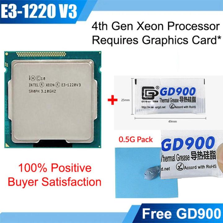 Xeon E3 1220 V3 Processor 4th Generation CPU with Free GD900 Thermal Paste