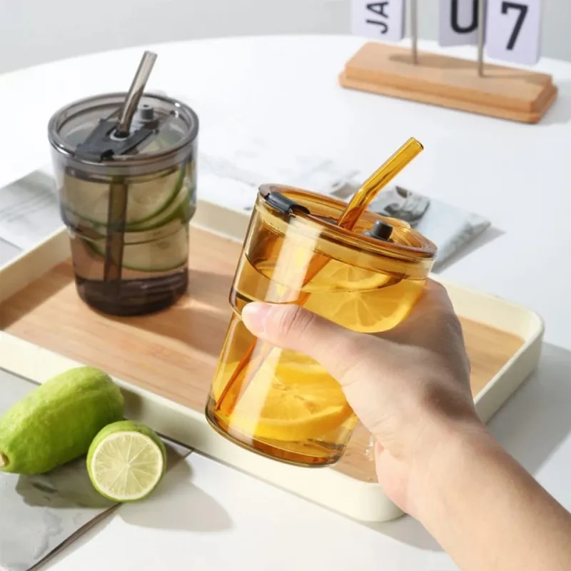 Glass Tumbler with Straw & Sleeve