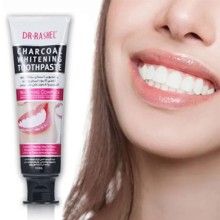 DR.RASHEL Tooth Care Bamboo Natural Activated Charcoal Mint Fresh Breath Whitening Remove Stains Black Toothpaste Oral Health