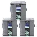 3Pcs Large Foldable Clothes Storage Zipper Bag. 