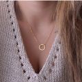 Minimalist Round Stick Pendant Necklace for Women Pearl Clavicle Necklace Leaves Long Chain Fashion Jewelry Statement Girl Gift. 