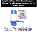 Manual Hand Press Water Pump Dispenser | Portable Water Pump for 2-6 Gallon Bottles with Pressure Relief Valve | Ideal for Home, Office & Camping. 