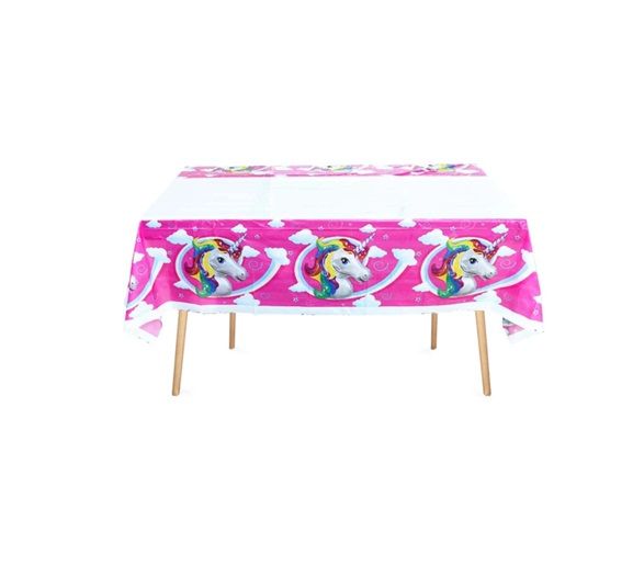 Unicorn Theme Table Cover for Birthday Party Decorations and Celebrations - Cartoon Birthday theme table cover