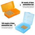 9mm Tactical Ammo Box 50/100 Rounds Ammo Storage Case Portable Shotgun Rifle Holder Box Can Hinge-Top Design. 