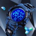 【VisioN Shop】2021 Boys Sports Military Digital Watches Student Children's Luminous Led Alarm Camouflage Green Girls Clock. 