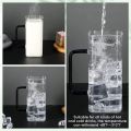 Techmanistan Random Color 400ml Square Glass Mug With Handle, Straw & Lid, Drinking Glass, Adorable Glass Cups with Lids and Straw, Glass Tumbler Coffee Cup Coffee Mug. 