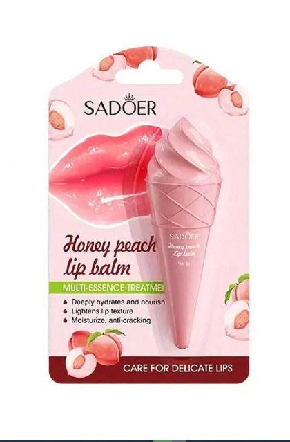 Sadoer Honey Peach Lip Balm Moisturizing Lip Balm, Nourishing And Soothing Dry & Cracked Lips, Lip Care, Chapped Lip For Girls / For Women , SD30250 , 6g