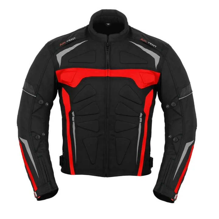Motorbike Red Jacket Minarat’s Men Waterproof Textile Biker Armoured CE ...
