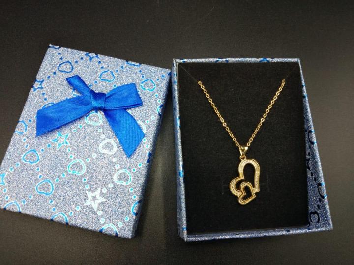 Valentine Gift Gold Plated Zircon Locket with Chain