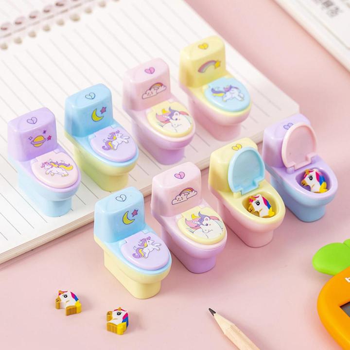 Pencil Peeler Cartoon Print Toilet Shape Stationery Pencil Sharpener