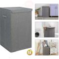 Dulex Foldable Fabric Laundry Basket Hamper Lid & Handle Ideal for Clothes Storage Fabric Storage Box & Square Baskit Bins Cloth Organizer Cubes Organizer with Handles Jewelry And Makeup Storage Box with Dual Handles with Lid. 