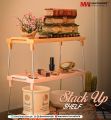 Kitchen Storage Rack Folding Shelf Stackable Holder Cabinet Organizer Cupboard Storage Shelf Non-Skid Spice Rack Single Layer Kitchenware Organizer. 