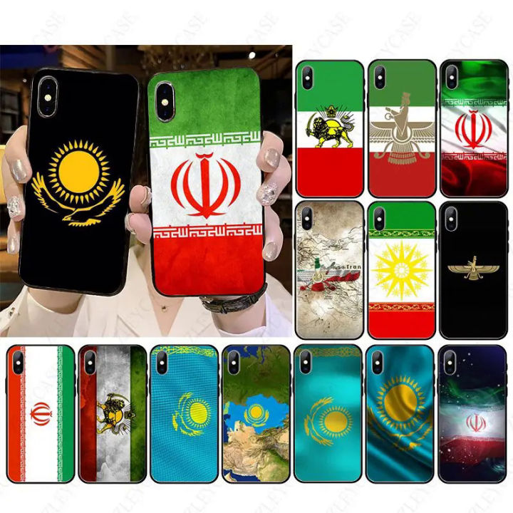 Kazakhstan Iran flag high quality phone cover for iPhone X Xs 11pro Max 14pro 6s 7 8plus se 2020 XR 12 13pro 12mini cases Coque