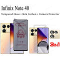 For Infinix Note 40 Matte Privacy Tempered Glass infinix Hot 40 40i 40Pro 30i 30 Play Note 30 30i 30 Pro Anti-Spy Privacy Ceramic film 3 in 1 Camera Lens Glass and Back Film. 