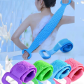 1pc Silicone Body Scrubber Bath Brush Shower Exfoliating Brush Belt Back Scrub Body Cleaner Cleaning Strap Bathroom Accessories. 