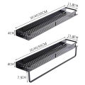 Bathroom Shelf Black Aluminum Kitchen Storage Rack Shower Wall Mounted Nets Shelves Organizer Bathroom Accessories Towel Holder. 