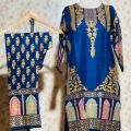 2Pc Digital Block Printed Stitched Kurta & Trouser For Women And Girls.. 
