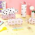 【Happier】 RAFELLA Cartoon Kawaii Pen Holder Students School Supplies Girls Boys Large Capacity Pen Case Canvas Pencil Case Pencil Bag Pencil Pouch. 