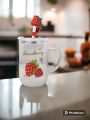 Mason Jar Mugs with Handle Lid and Plastic Straw. 