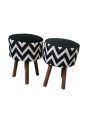 Wooden ottoman chair 2x pieces. 