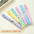Cartoon Eye Protection Color Graffiti Pen Student Journal Mark Fluorescent Pen Eye Protection Color Double-Headed Fluorescent Pen Set. 