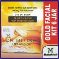 MALAMAH DR BLUSH ULTRA HD GLOW GOLD FACIAL KIT FOR FACE FRESHNESS, FRECKLES, ANTI WRINKLES AND DARK CIRCLES SPECIAL EDITION  6 JAR PACK 100G EACH. 
