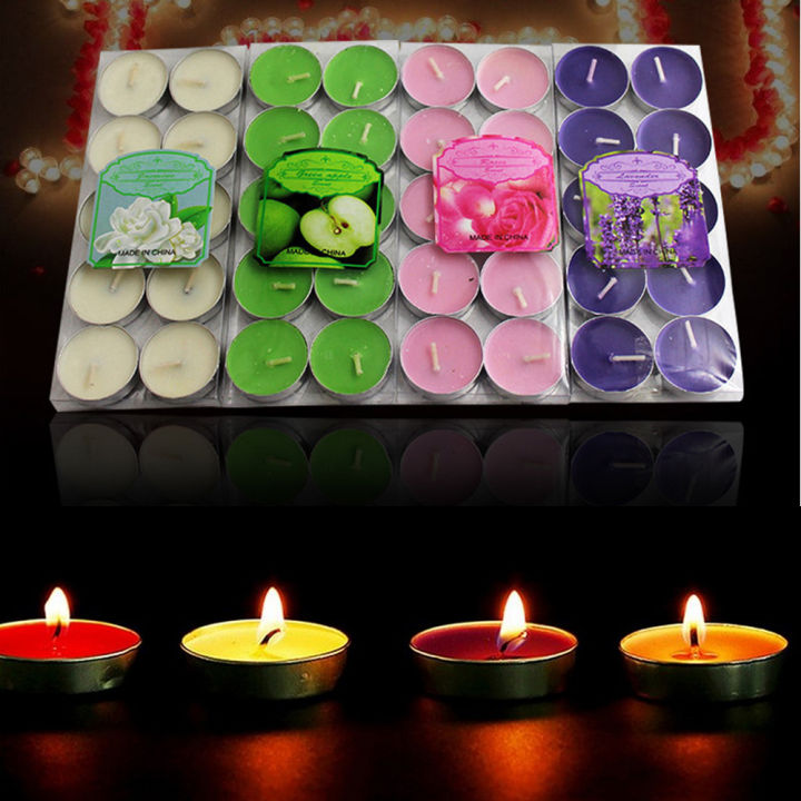 Pack of 10 Perfumed Candles Smokeless Tea Light Scented Candle for Home Party Wedding Decoration