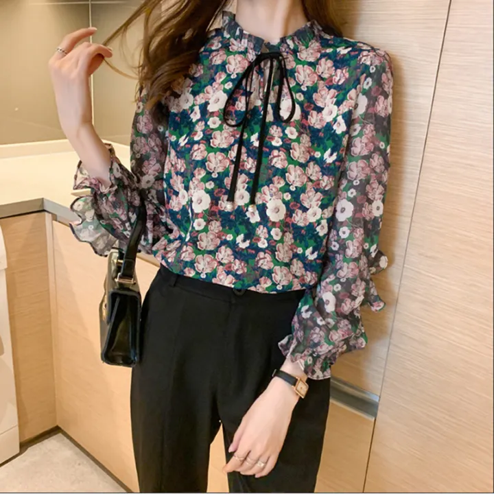 Yfashion%20Women%20Floral%20Printing%20Shirt%20Chiffon%20Long%20Sleeves%20Tops%20Bowknot%20Stand%20Collar%20Ruffle%20Blouse%20color%20-%20Image%206