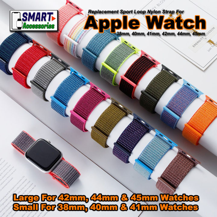 Replacement Sports Nylon Loop Vercro Nylon Loop Watch Band Straps For Appl Watch All Series 1 to Series 7 W26 Plus HT99 HT66 I7 HW22 HW12 FK78 IWO Watches