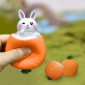 01 PC Popup Squishy Squeeze Toy Carrot Shape Rabbit in Carrot Stress Relief for Kids & Adult Tricky Funny Novelty Toy. 
