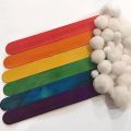 Pack of 8 - Multicolored Large Craft Sticks, Colored Popsicle Sticks for Crafts, Ice Cream Sticks. 