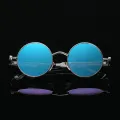 【BestGO】Vintage Men Sunglasses Steampunk Shades For Men Women Metal Round Punk Sun Glasses Spring Hinge UV400 For Outdoor. 
