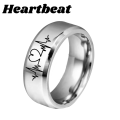 Heart Beat Rings For Men and Women Electrocardiogram Stainless Steel Ring ECG Fashion Unique Rings Lovers Ring Wholesale Rates. 