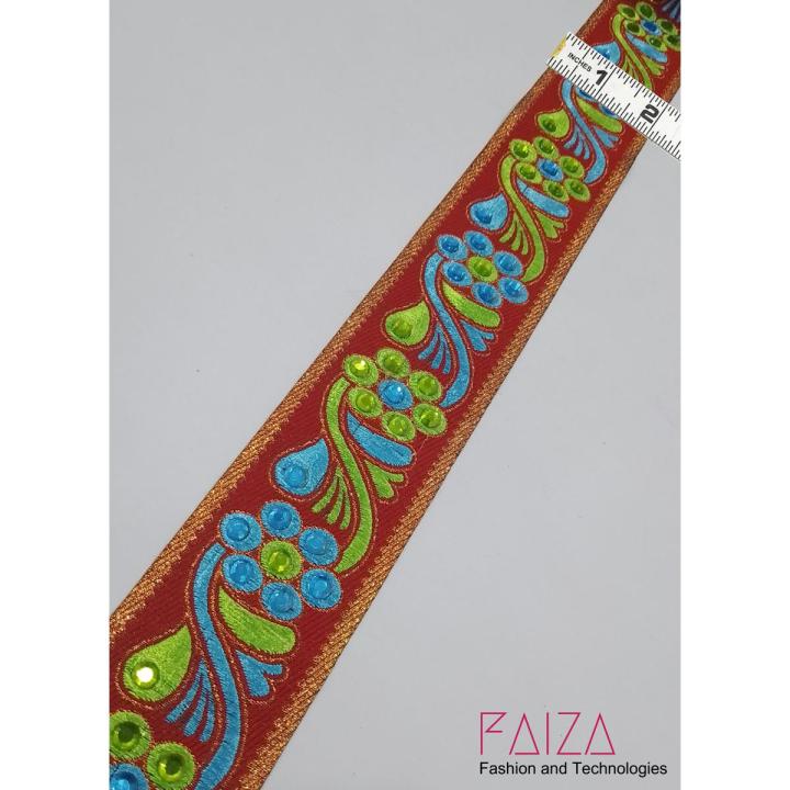 1 Yard/Gaz Fancy Crystal Work Banasri Attractive Lace - Versatile Lace for Clothes, Lace for Dresses, Kurti, Dupatta, Front-Back Ghera, and Borders