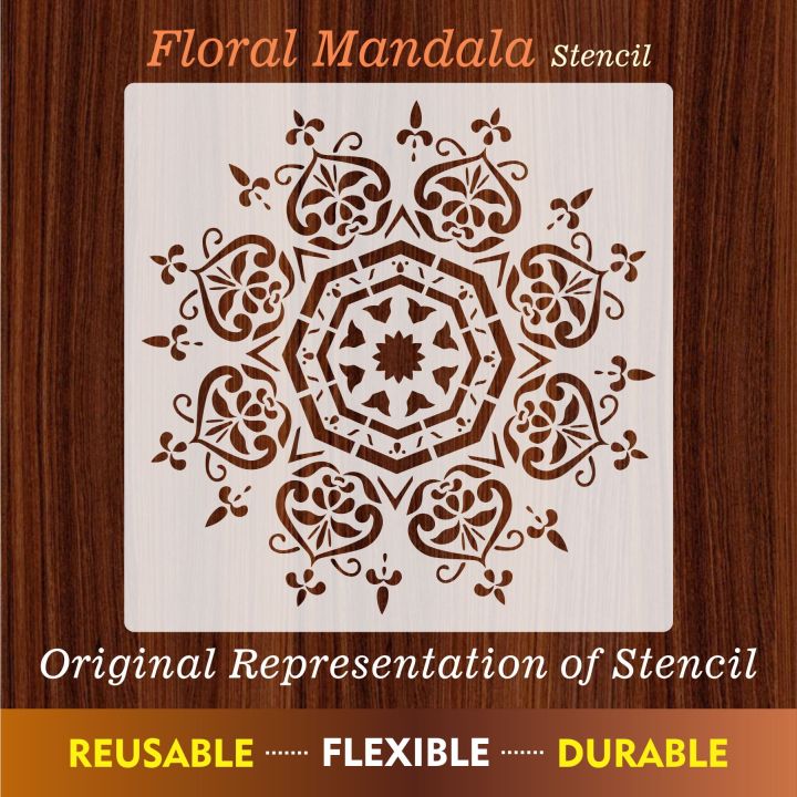 Motif Mandala Reusable Stencil For wall Painting Art DIY Home Decor ...