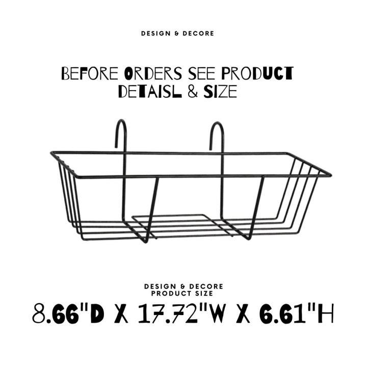 Hanging Flower Rack Rectangular Planter Metal Fence Planters Iron Flowerpot Shelf Outdoor Planters Hanging Planter Hanging Basket Wall Mounted Planters Balcony Plant Baskets