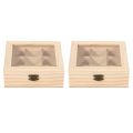 Wooden Tea Bag-2*Tea Box-wood color. 