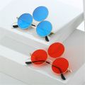 Novel Third Eye Round Metal Frame Sunglasses Chinese Style Erlang God Three Eyes Glasses Funny Party Halloween Cosplay Glasses. 