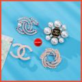 Spot Wybu 2022 Newest 8 Letters Brooch Luxury Pin Tudong Rhinestone/Pearl Rhinestone Brooch Jewelry Gift. 