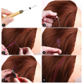 Hair Extension Colored Wire Hair Extension Wire Tinsel Set Heat Resistant Fairy Hair Tinsel Set with Tools. 