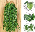Pack of 12 Artificial Money Plant Leaf Bails 8ft Length Green Hanging Garland for Home, Office, Wedding, and Festival Decoration. 
