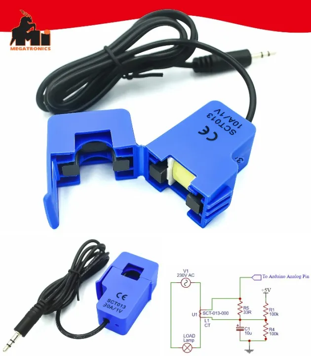 SCT-013%20%2030A%201V%201%25%20Split%20Core%20Current%20Transformer%20CT%20current%20sensor%20Non-invasive%20AC%20Current%20Sensor%20-%20Image%202