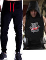 Black Gym Sleeveless Hood Tracksuit. 