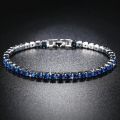 【Top mobile】Fashion Jewelry for Women in Rhodium 19 cm 4 Colors CZ Bracelet for Ladies Girls. 
